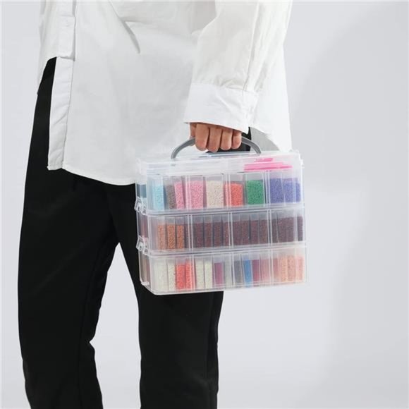 3-Tier Diamond Painting Storage Containers Portable Bead Organizer & Storage Box - Picture 7 of 8